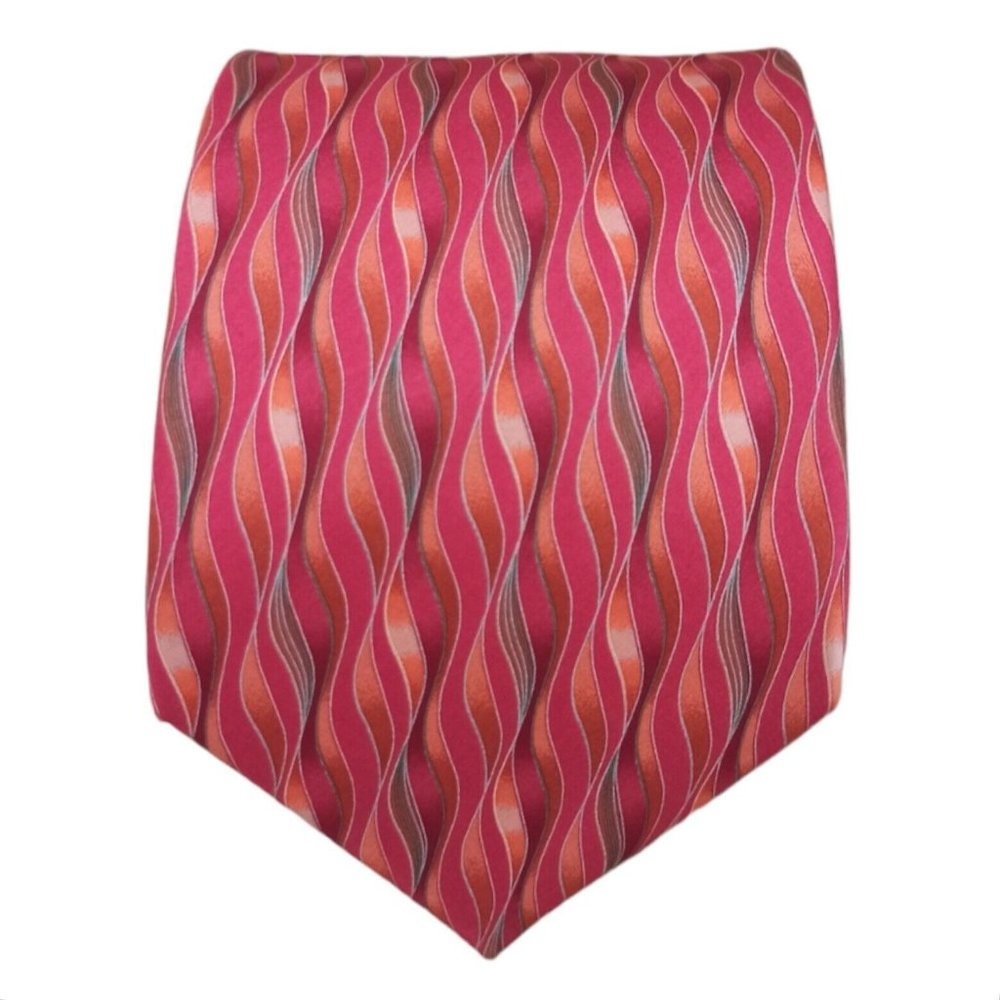 LANVIN Pink Geometric Silk Tie FRANCE 60"/ 3.6" EC